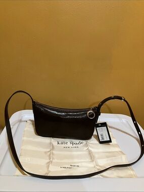 Kate Spade Halo small Glazed Hot Fudge leather crossbody bag